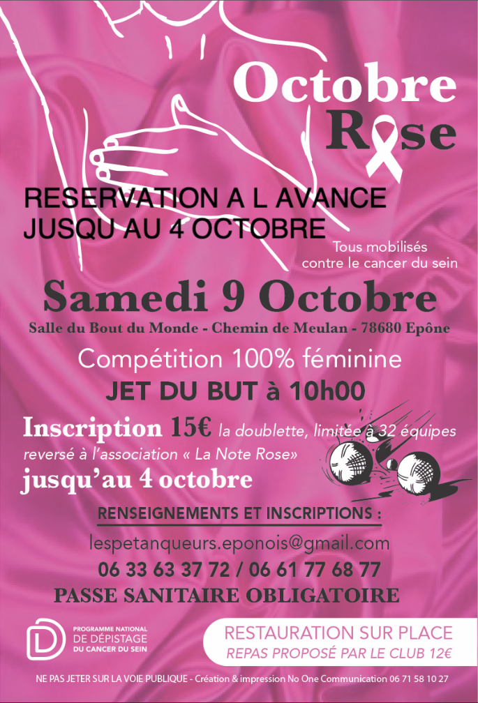 Concours de pétanque – Octobre Rose